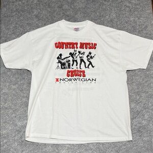 Country Music Cruise Graphic Tee Signed by George Jones and Jerry Reed